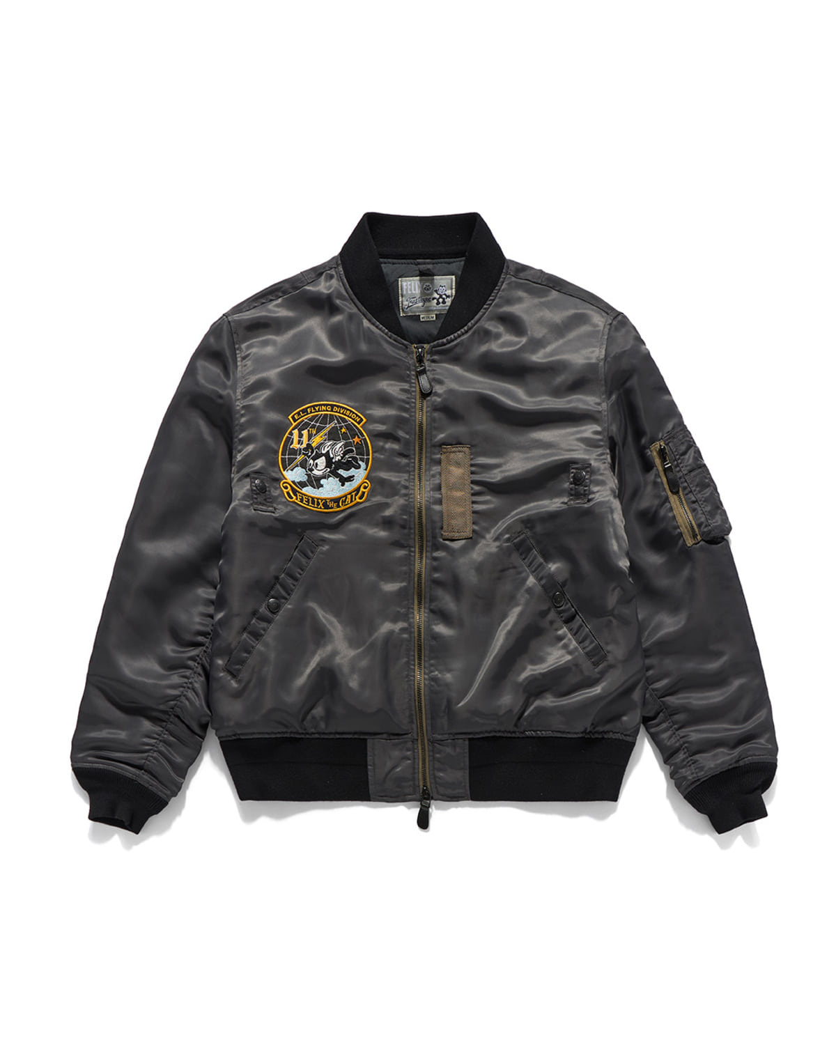 Eastlogue - Angel Felix Embroidery Flight Ma-1 Jumper (Charcoal) product image 2 | TRAB K-Fashion Australia