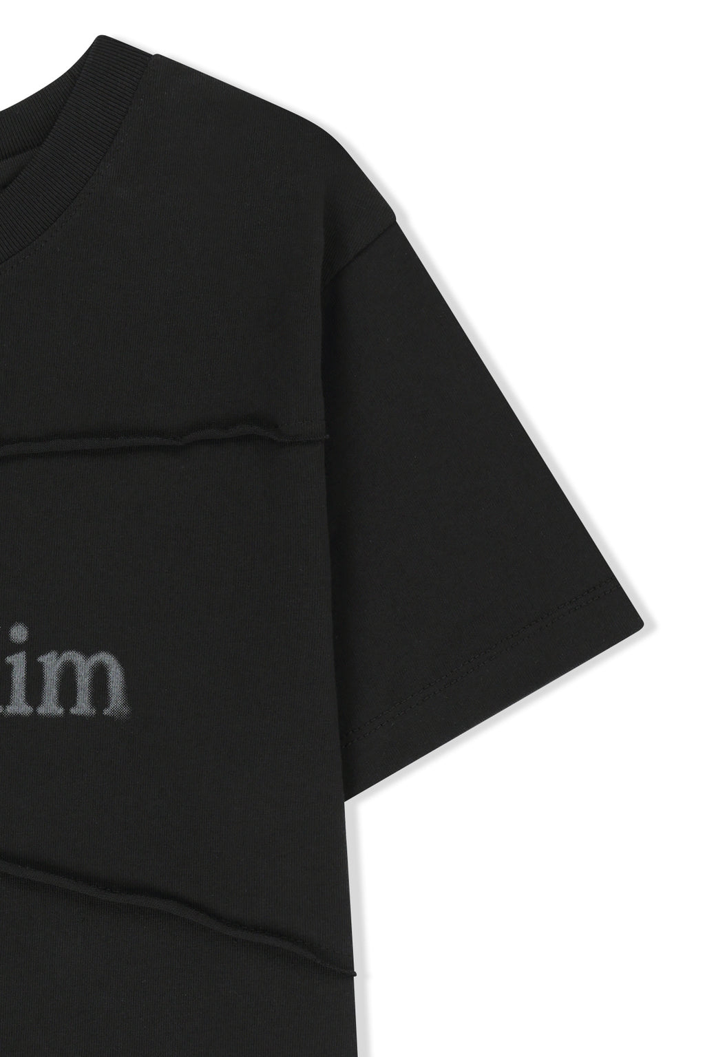 Matin Kim - Diagonal Cut Logo Crop Top (Black) product image 4 | TRAB K-Fashion Australia