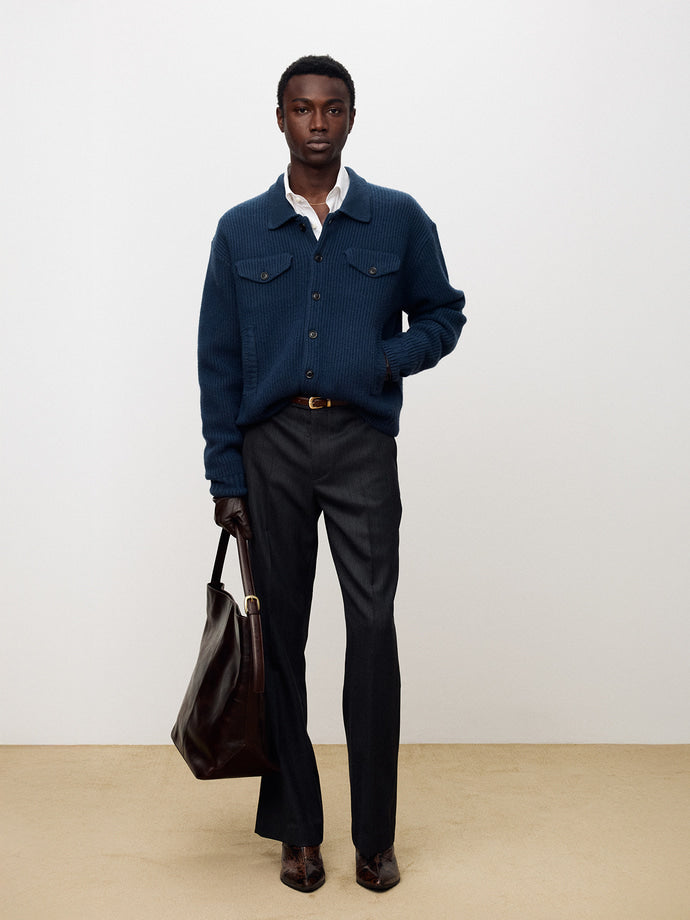 Tonywack - Wool And Cotton Knitted Trucker (Navy Blue) product image 1 | TRAB K-Fashion Australia