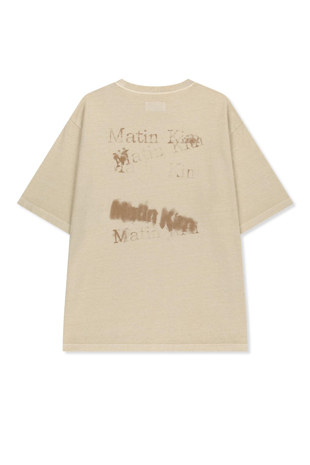 Matin Kim - [Pre-Order – Ships June 22] Pigment Graffiti Logo Top (Beige) product image 2 | TRAB K-Fashion Australia