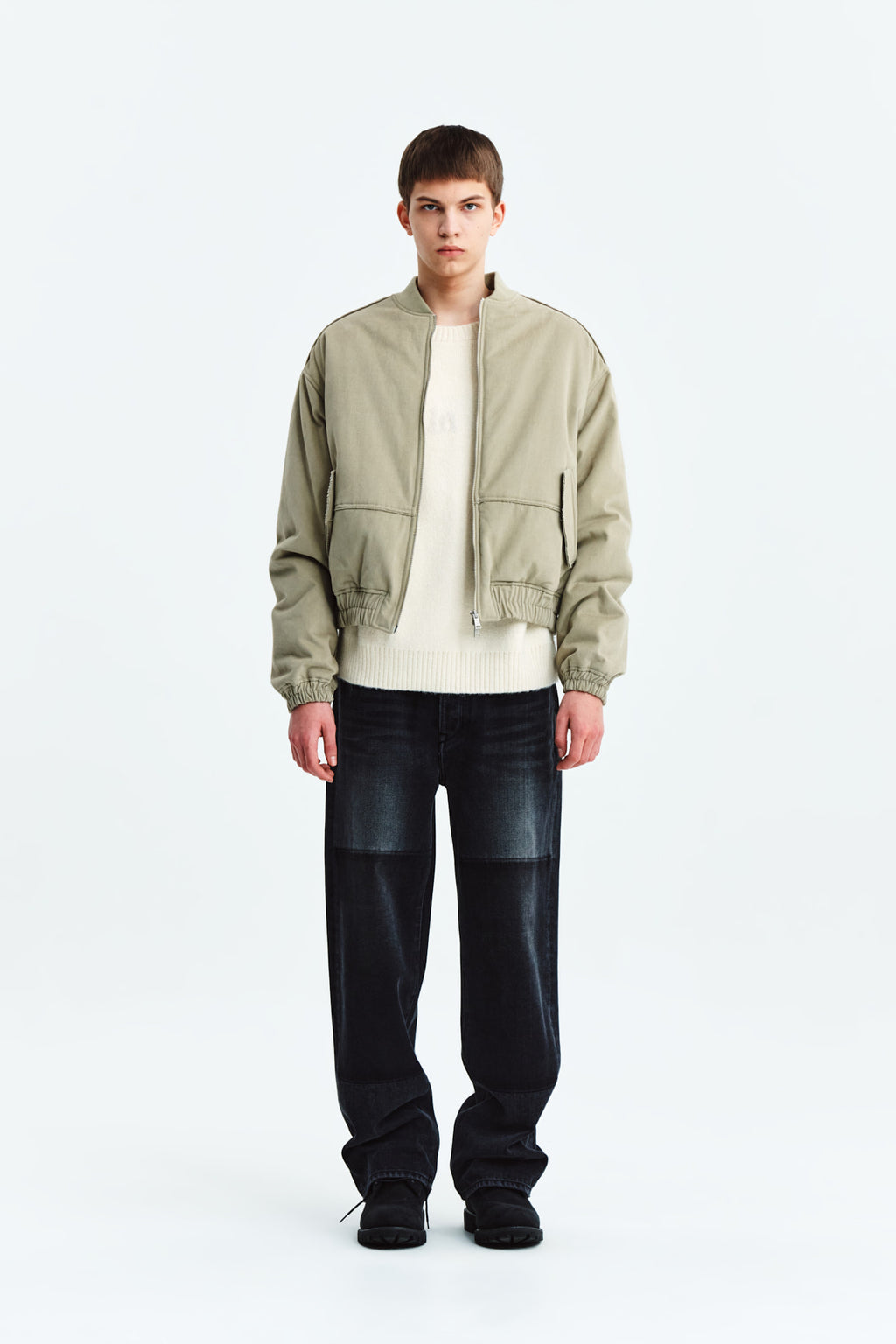 Matin Kim - Reverse Washed Denim Pants (Black) product image 9 | TRAB K-Fashion Australia