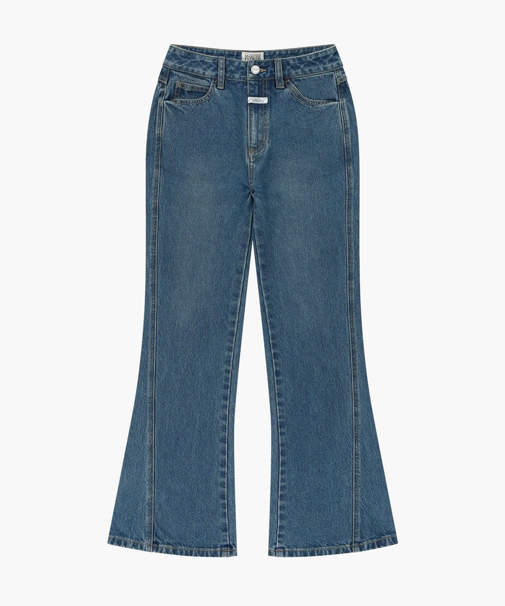 Marithe & Francois Girbaud - Panelled Bootcut Denim Pants (Blue) product image 1 | TRAB K-Fashion Australia