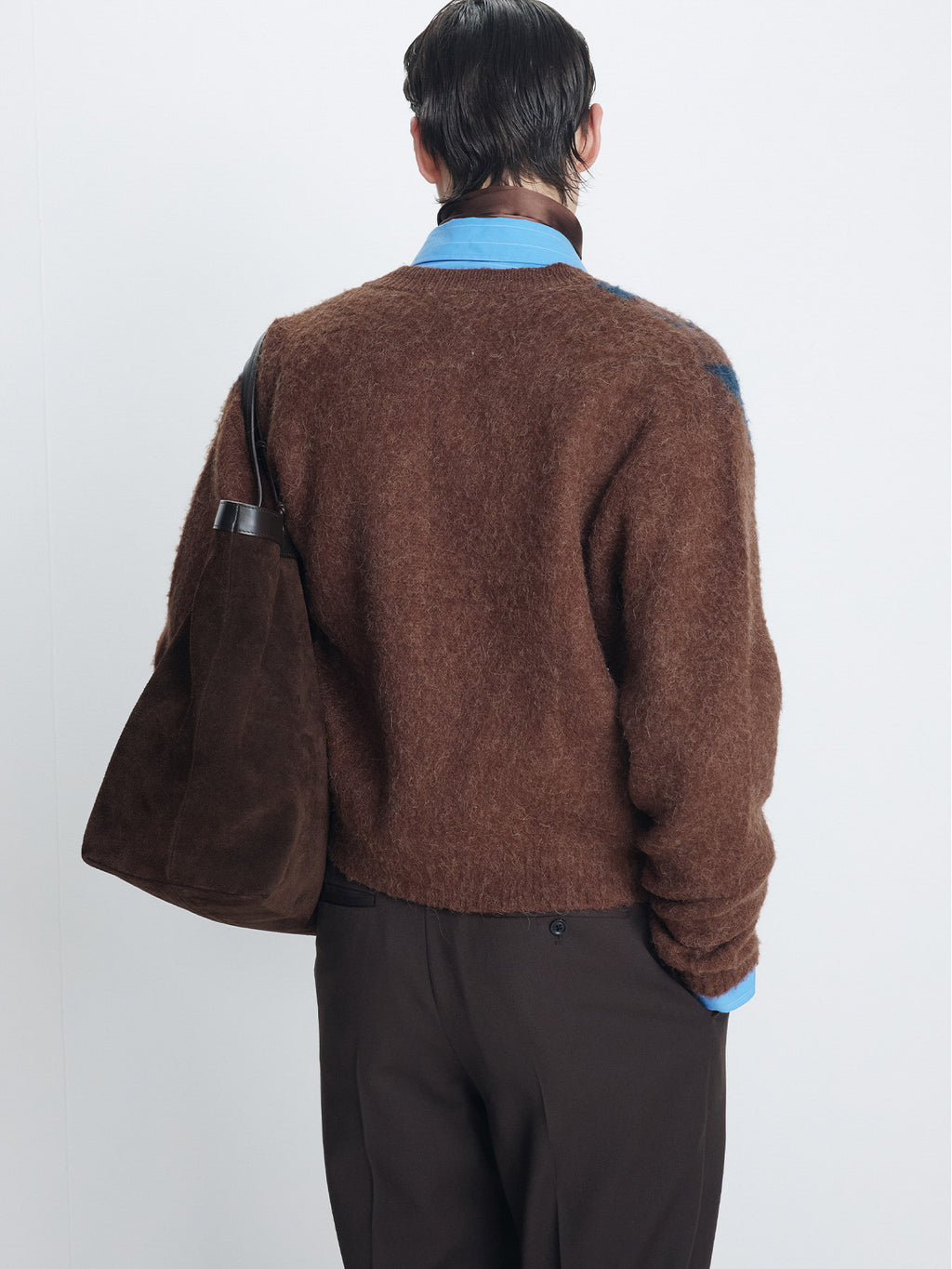 Tonywack - Brushed Argyle Cardigan (Mocha Brown) product image 7 | TRAB K-Fashion Australia