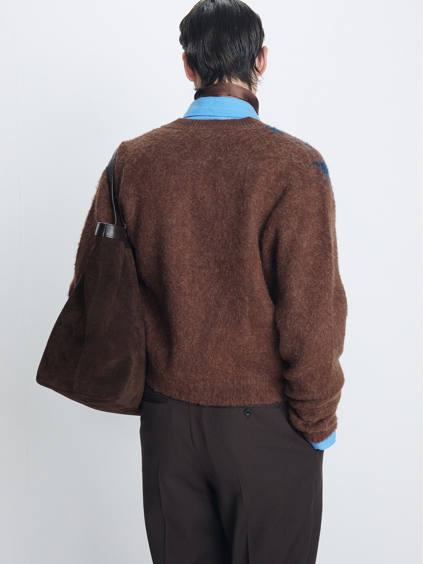 Tonywack - Brushed Argyle Cardigan (Mocha Brown) product image 7 | TRAB K-Fashion Australia