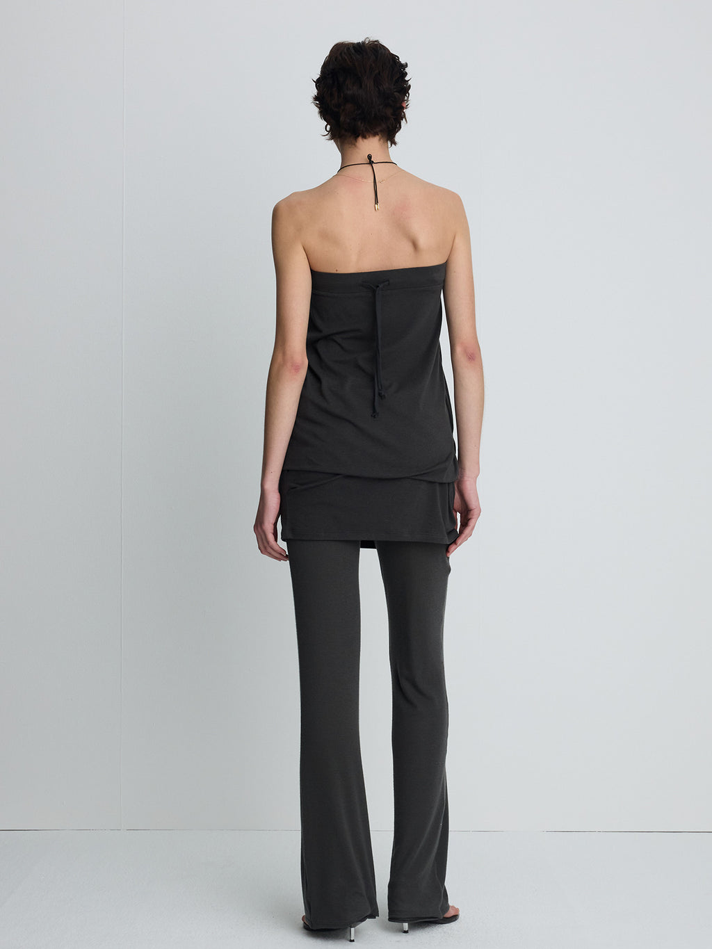 Tonywack - Soft Draped Drawstring Skirt (Charcoal) product image 8 | TRAB K-Fashion Australia