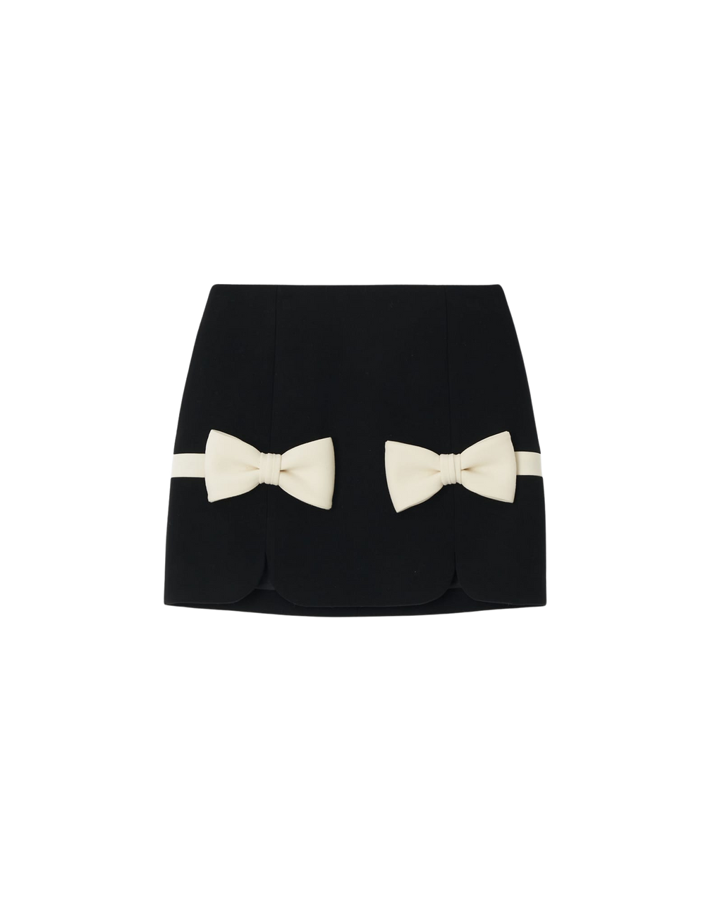 Kimhe Kim - Mini Skirt With Bi-Color Bows (Black/Ivory) product image 3 | TRAB K-Fashion Australia