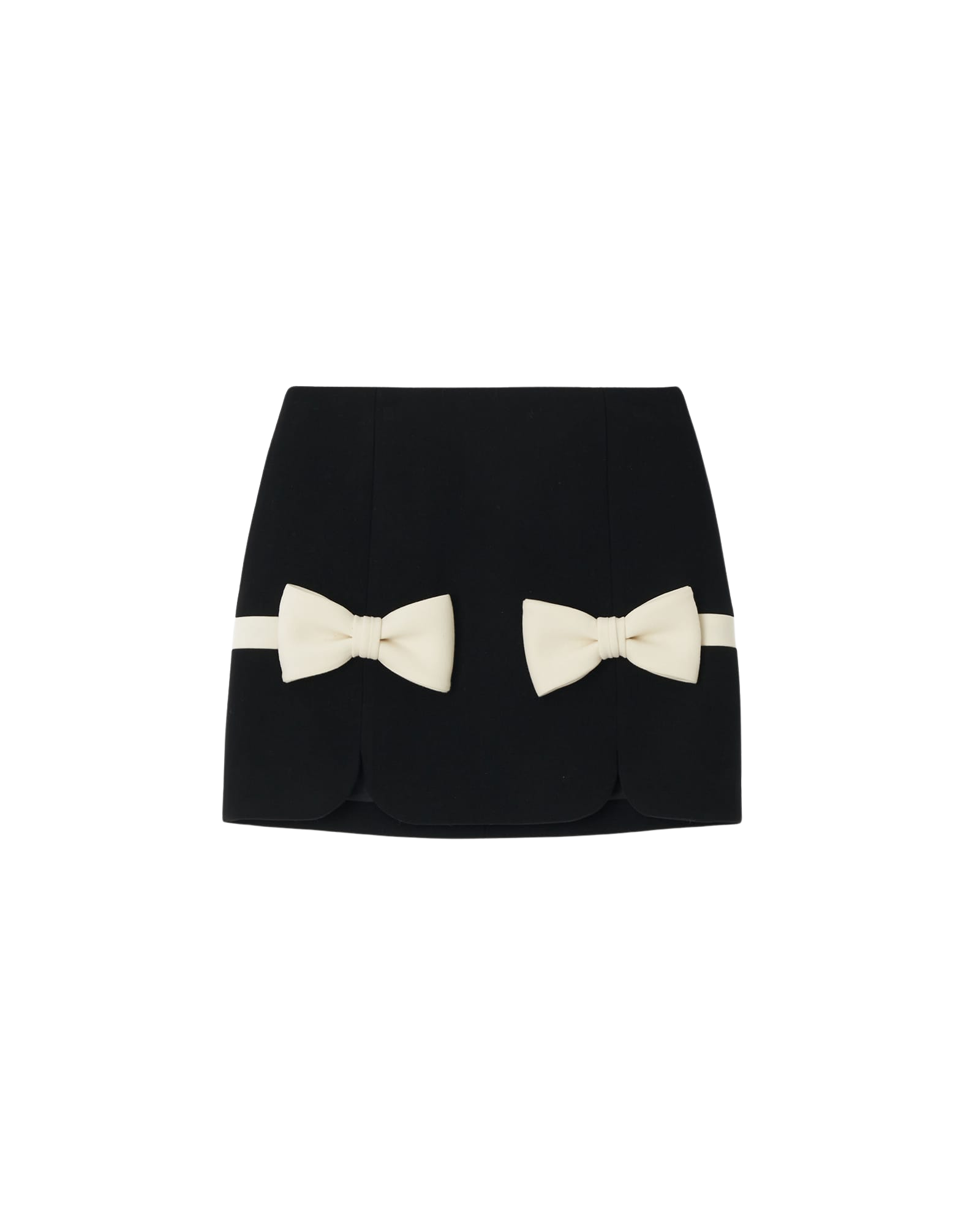 Kimhe Kim - Mini Skirt With Bi-Color Bows (Black/Ivory) product image 3 | TRAB K-Fashion Australia