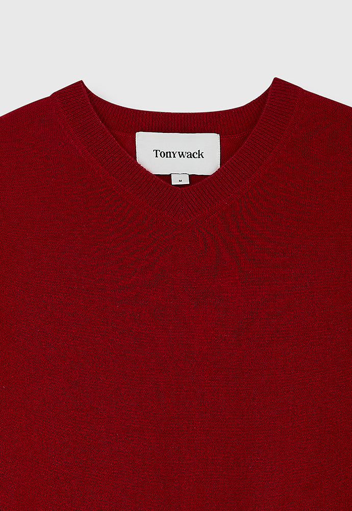 Tonywack - Pure Cashmere V-Neck Sweater (Red) product image 9 | TRAB K-Fashion Australia