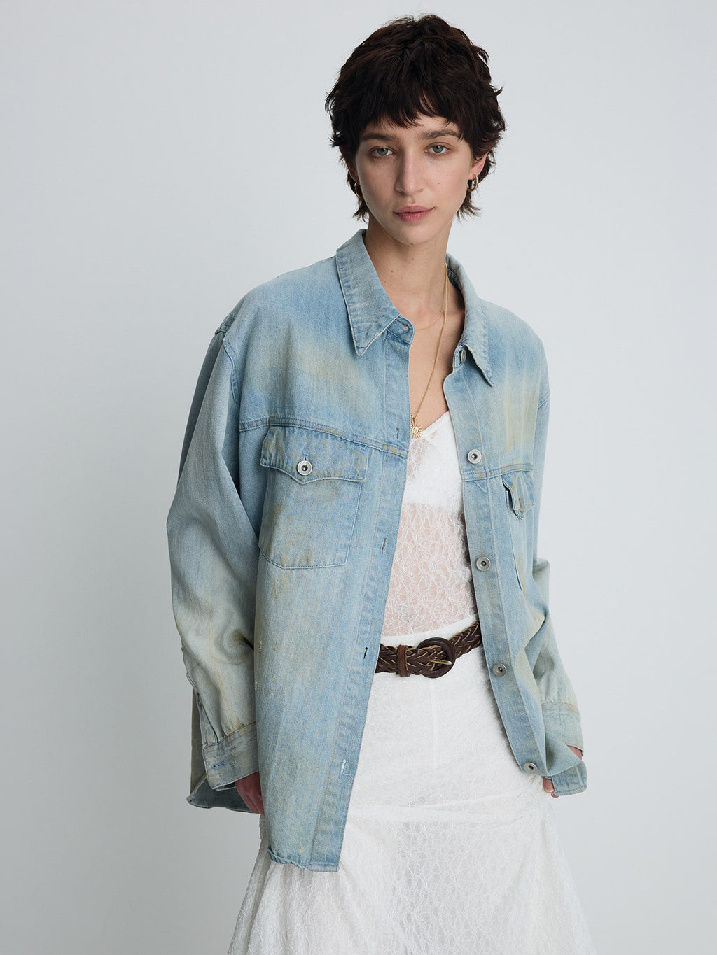 Tonywack - Hand Distressed Vintage Relaxed Shirts (Washed Light Blue) product image 3 | TRAB K-Fashion Australia