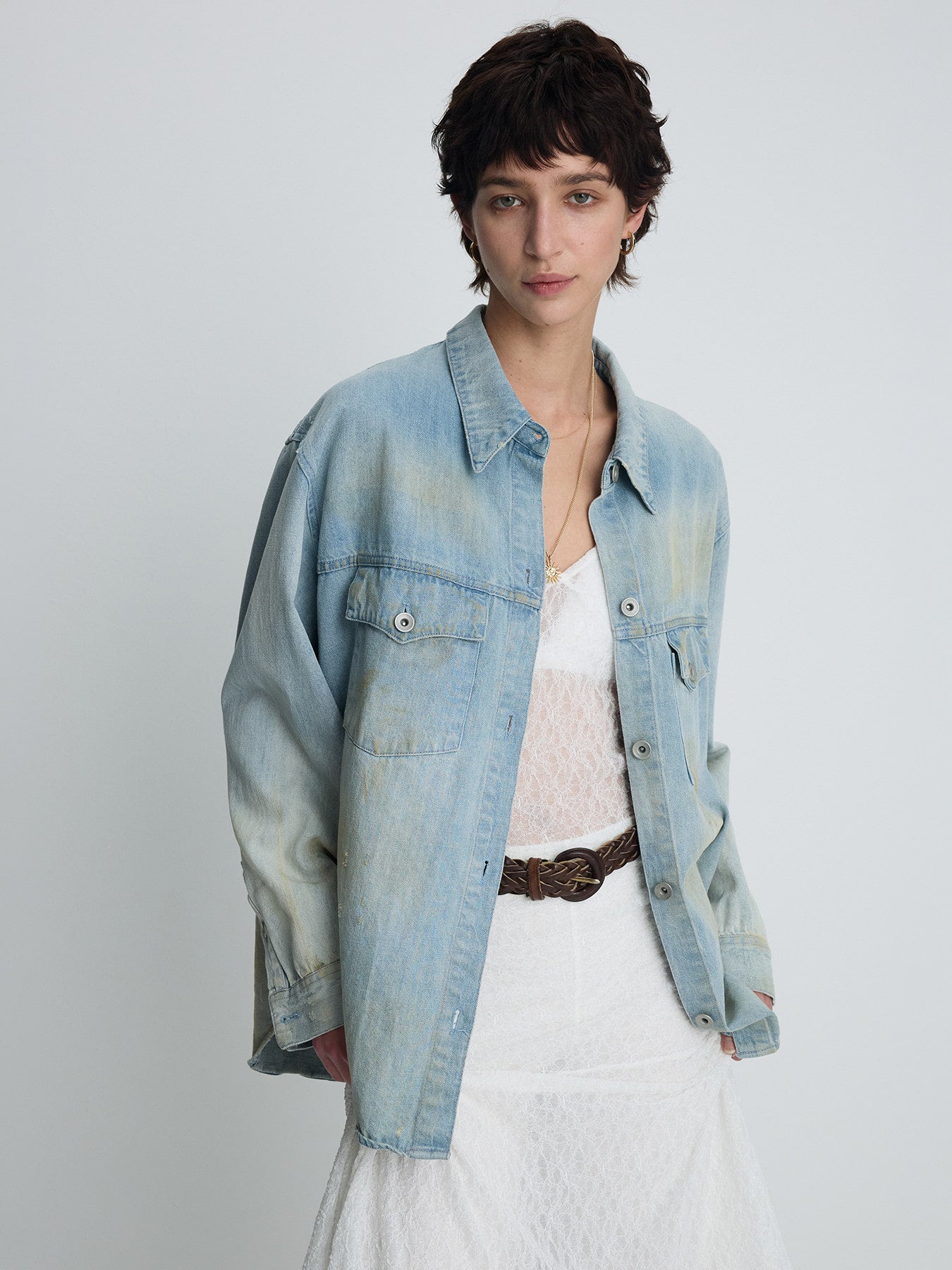 Tonywack - Hand Distressed Vintage Relaxed Shirts (Washed Light Blue) product image 3 | TRAB K-Fashion Australia