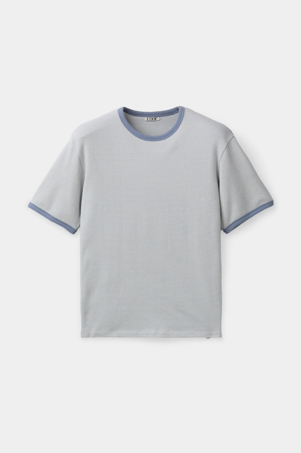 Coor - Stripe Ringer T-Shirt (Light Blue) product image 1 | TRAB K-Fashion Australia