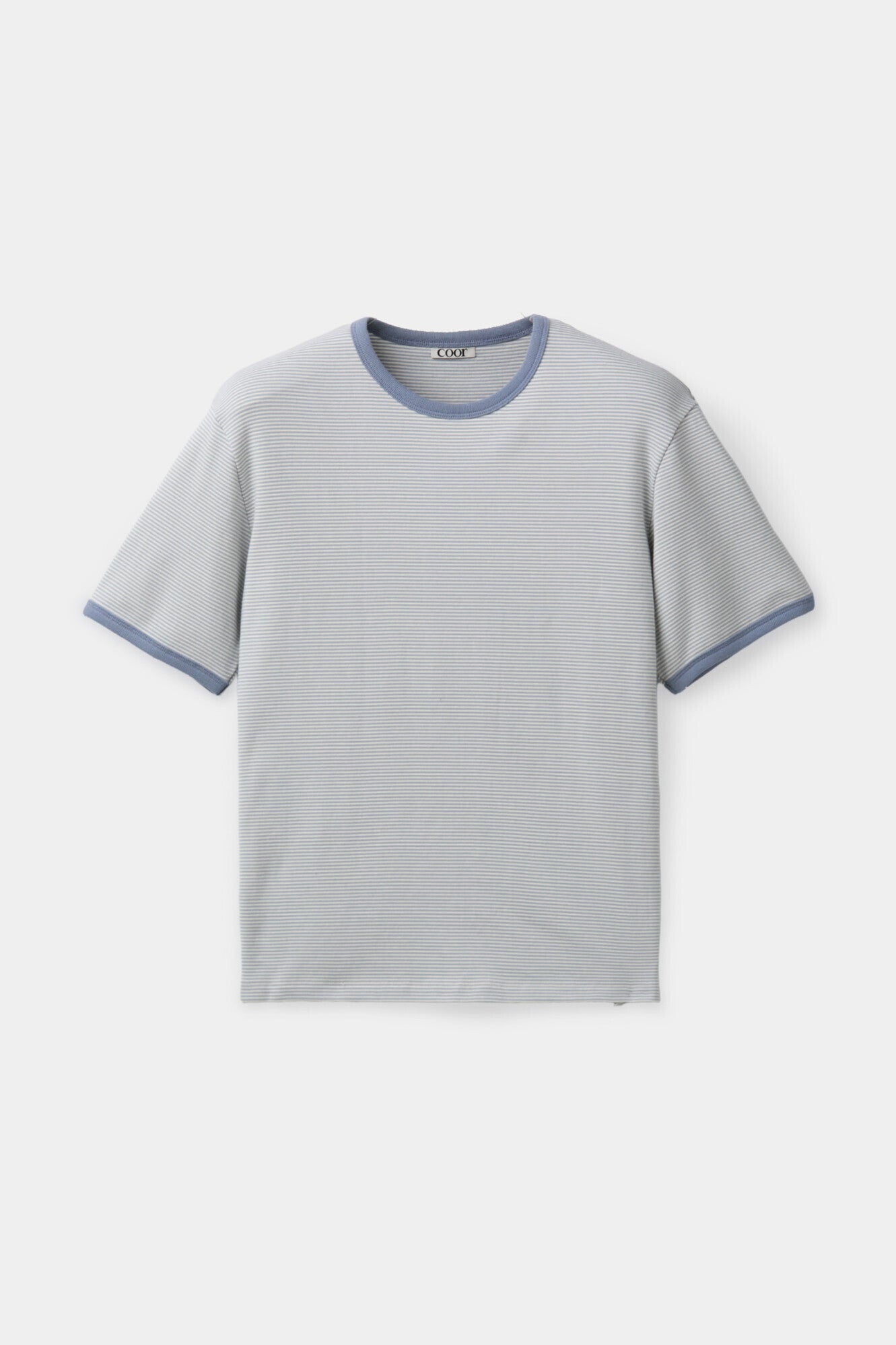 Coor - Stripe Ringer T-Shirt (Light Blue) product image 1 | TRAB K-Fashion Australia