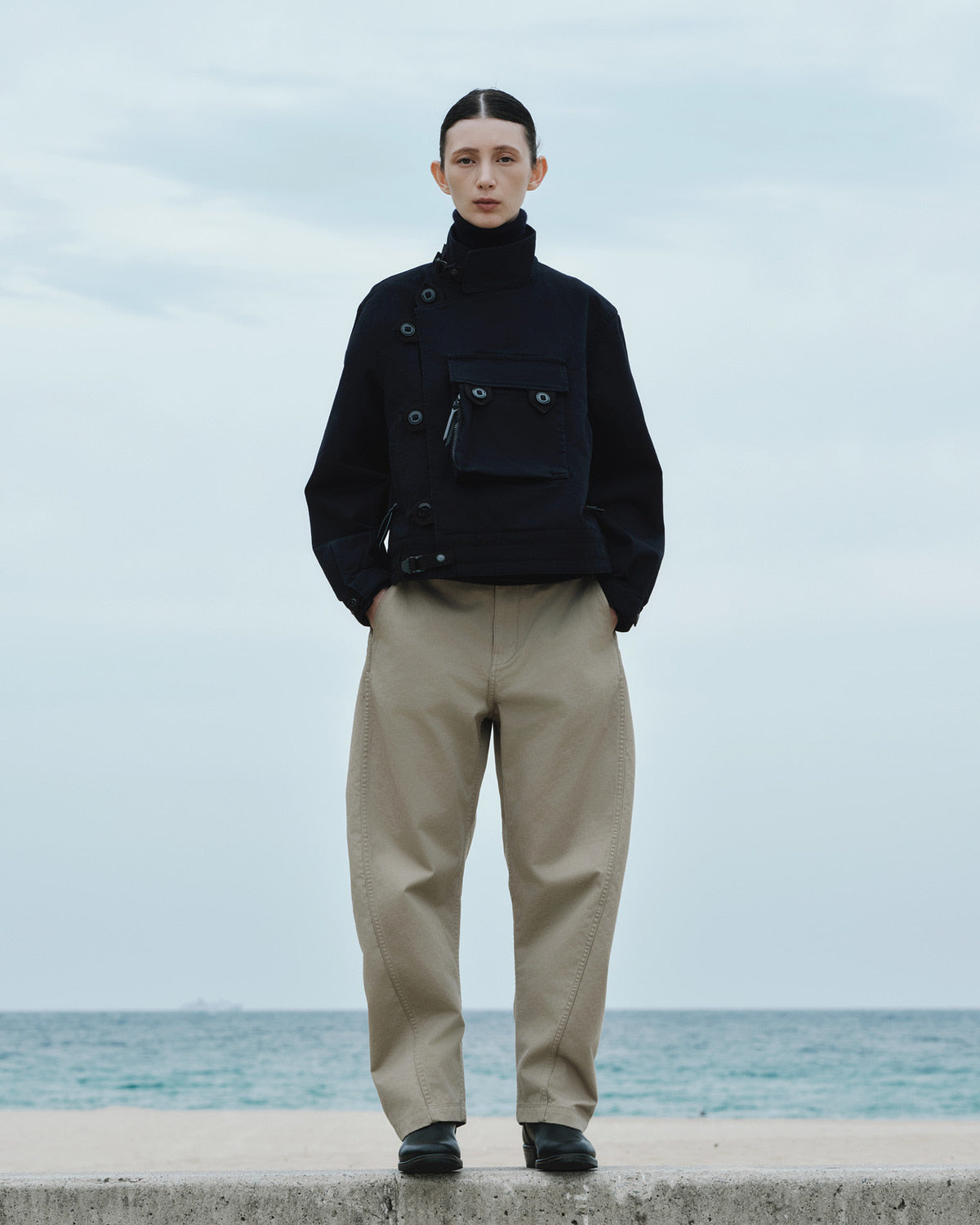 Eastlogue - Motorcycle Jacket (D.navy Moleskin) product image 1 | TRAB K-Fashion Australia