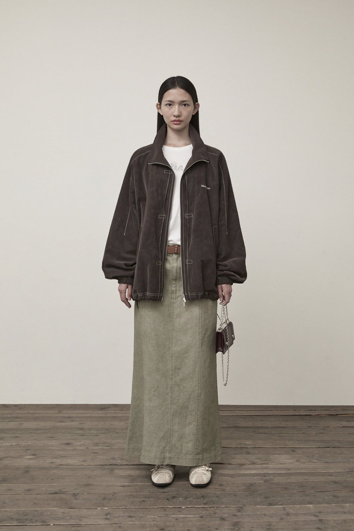 Matin Kim - Stitch Point High Neck Jumper (Brown) product image 5 | TRAB K-Fashion Australia