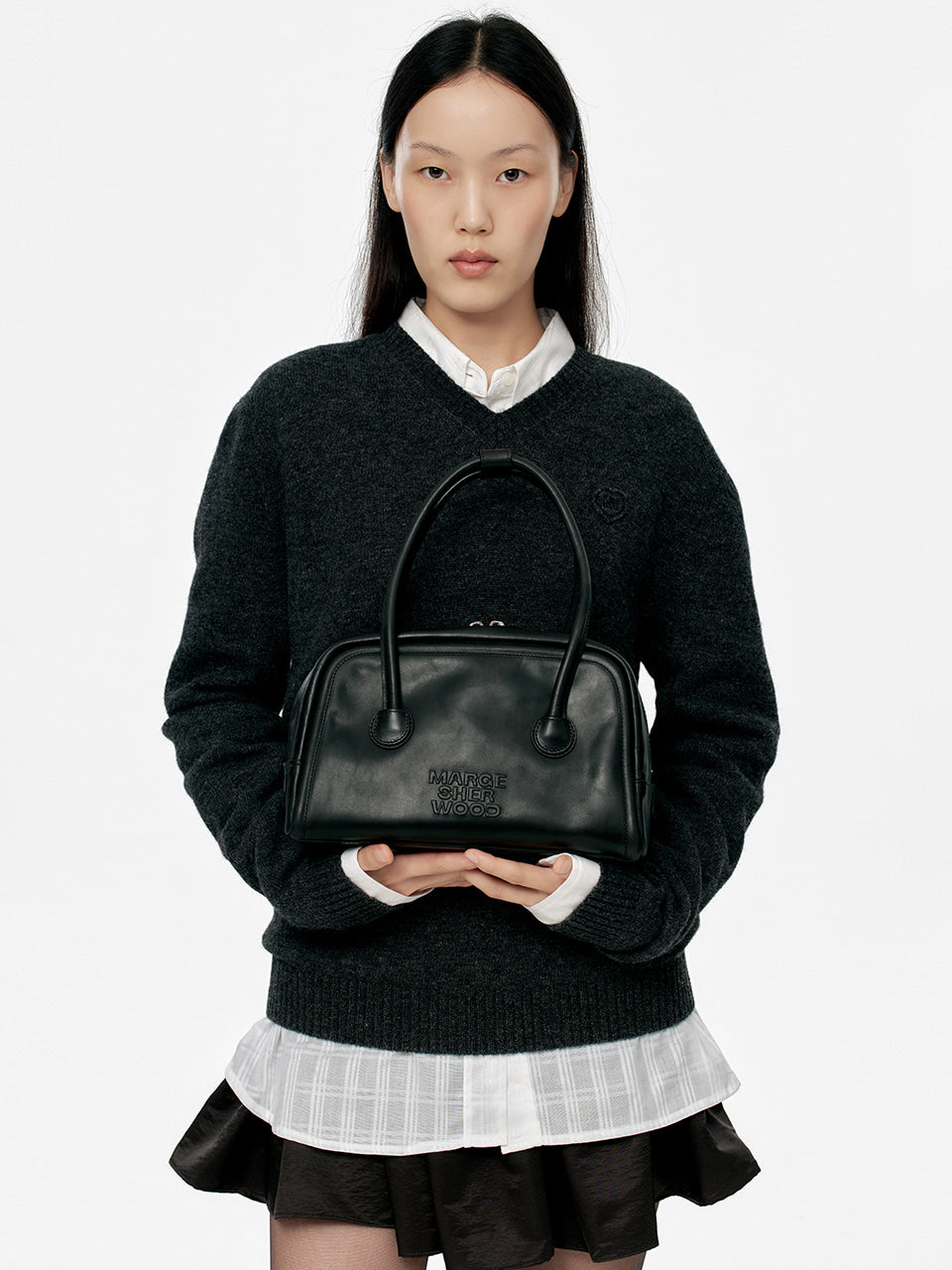 Marge Sherwood - Soft Tote (Black Pull-Up) product image 2 | TRAB K-Fashion Australia