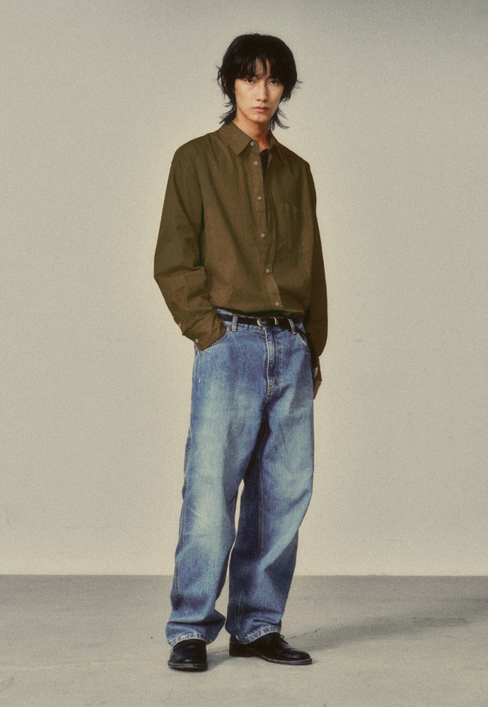 Art if acts - Saint Garment-dyed Shirt (Mud) product image 1 | TRAB K-Fashion Australia