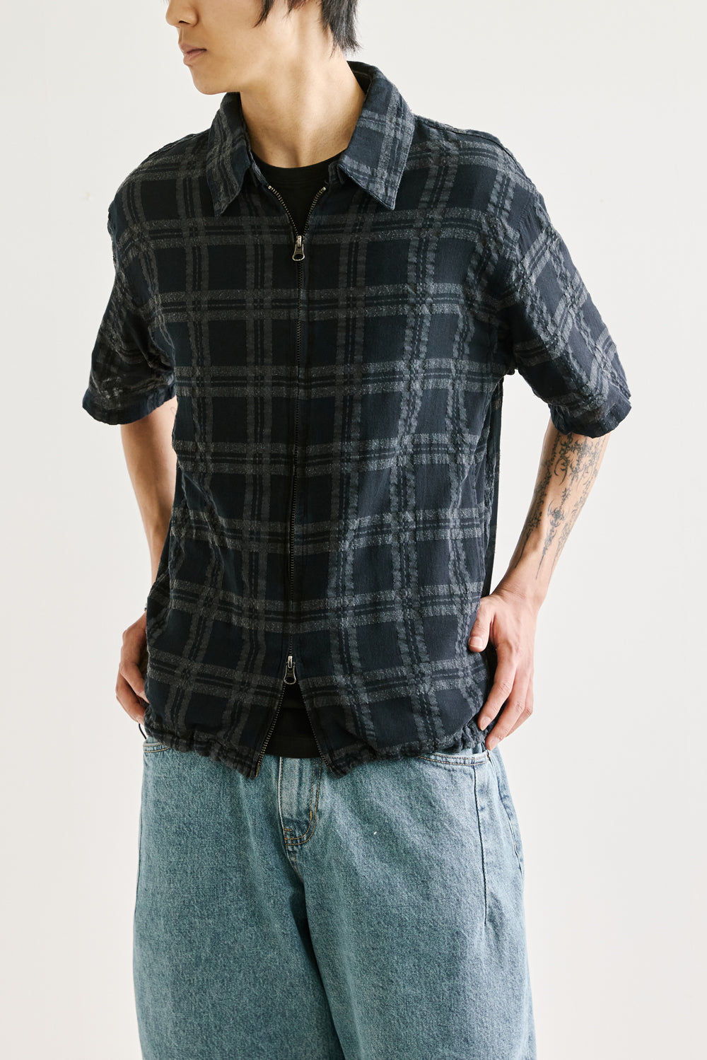 Hatchingroom - Shirket Over Dyed Check Dark (Navy) product image 10 | TRAB K-Fashion Australia