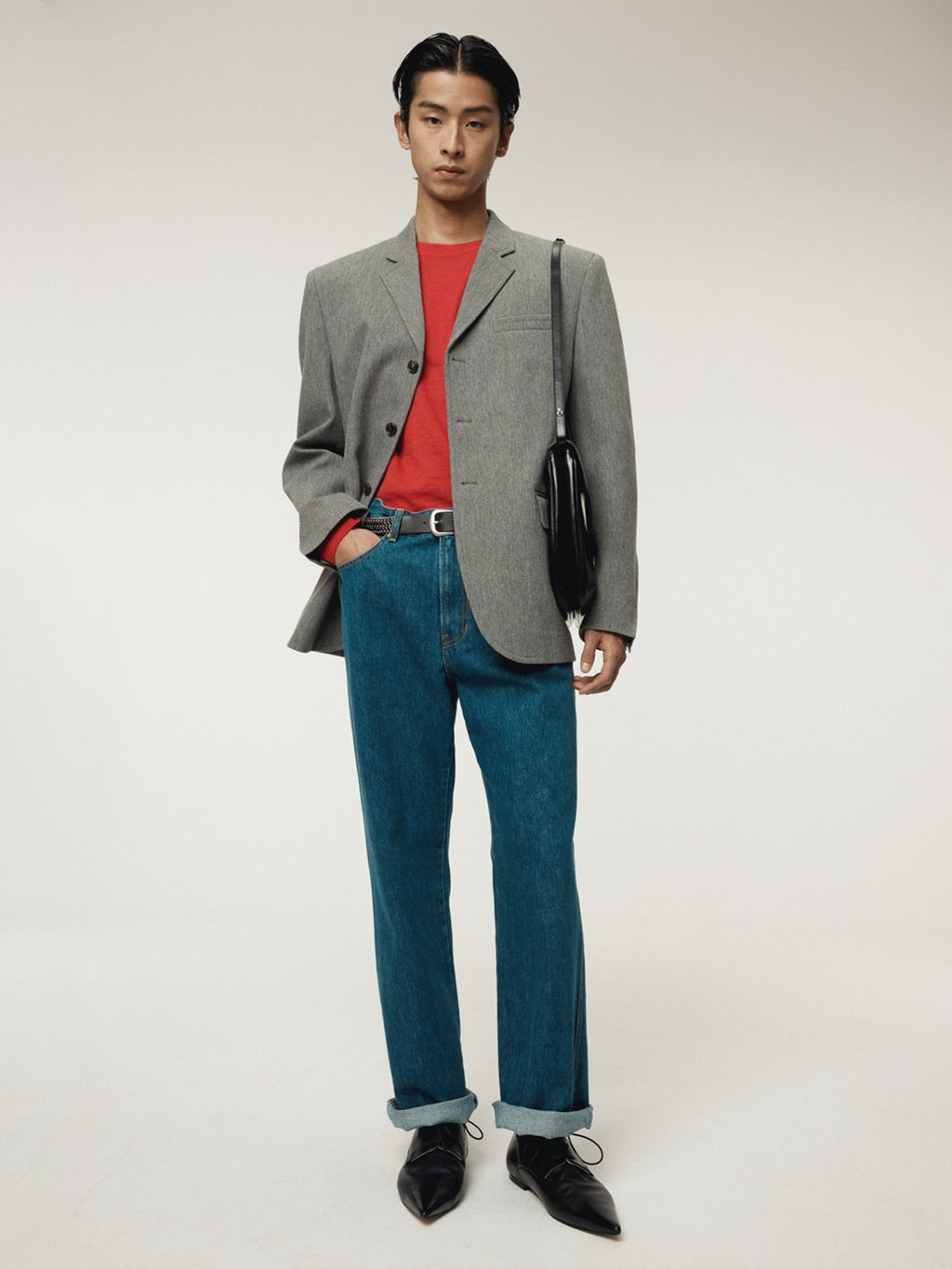 Recto - Quincy Wool Single Jacket (Melange Grey) product image 1 | TRAB K-Fashion Australia