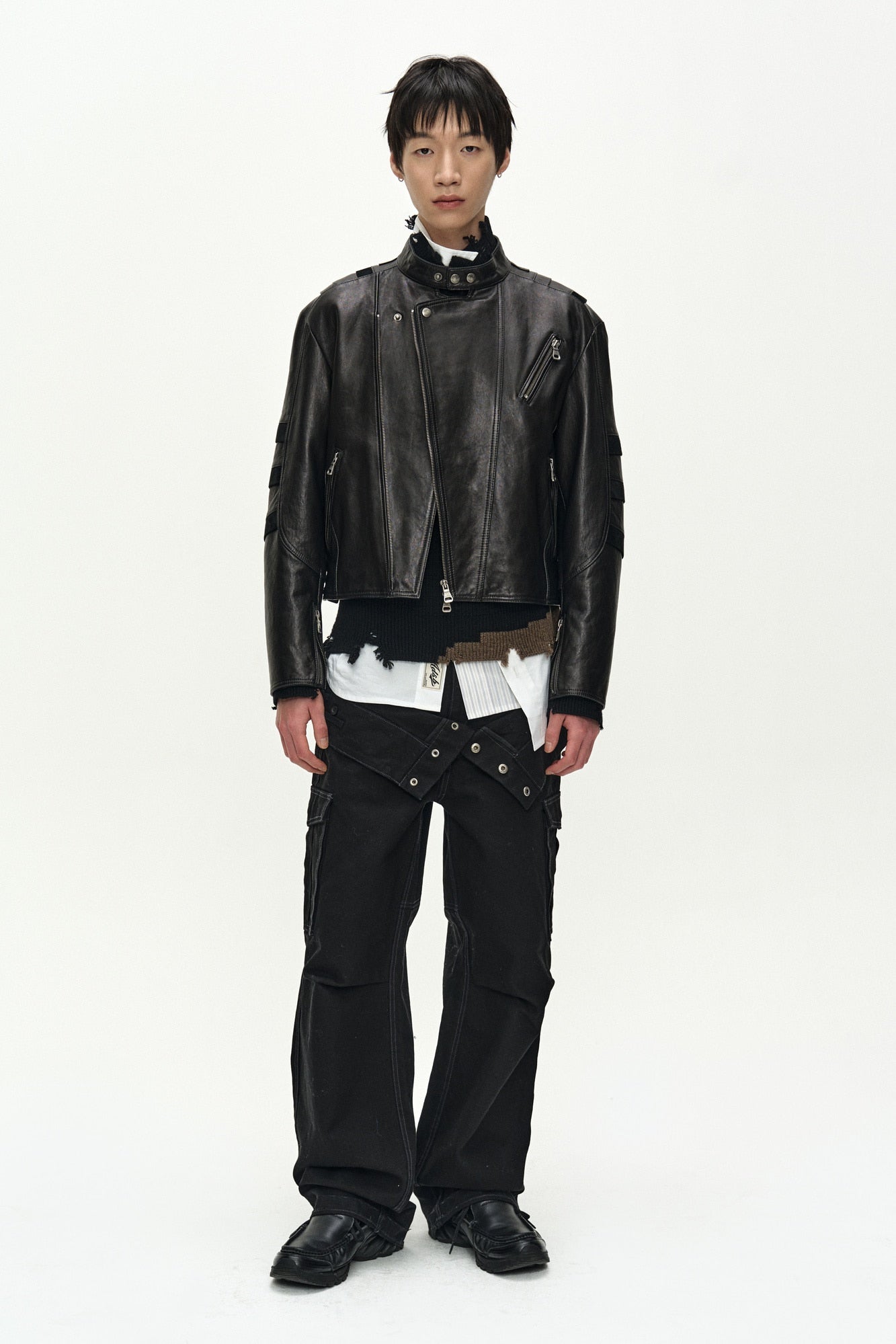 Andersson Bell - Segment Moto Leather Jacket (black) (Black) product image 2 | TRAB K-Fashion Australia