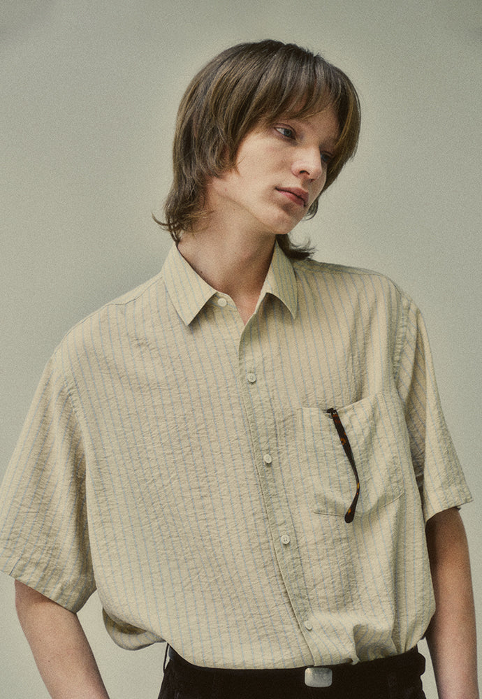 Art if acts - Wrinkle Rayon Half Shirt (French Beige) product image 6 | TRAB K-Fashion Australia