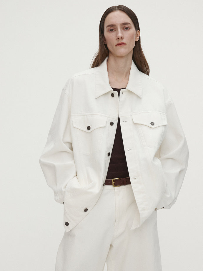 Tonywack - Oversized Denim Jacket (Ecru) product image 2 | TRAB K-Fashion Australia