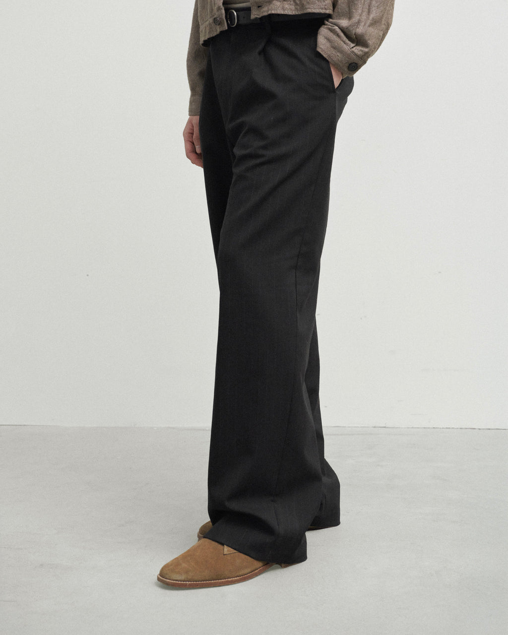 Brownyard - Wool One Tuck Trouser (Black Stripe) product image 4 | TRAB K-Fashion Australia