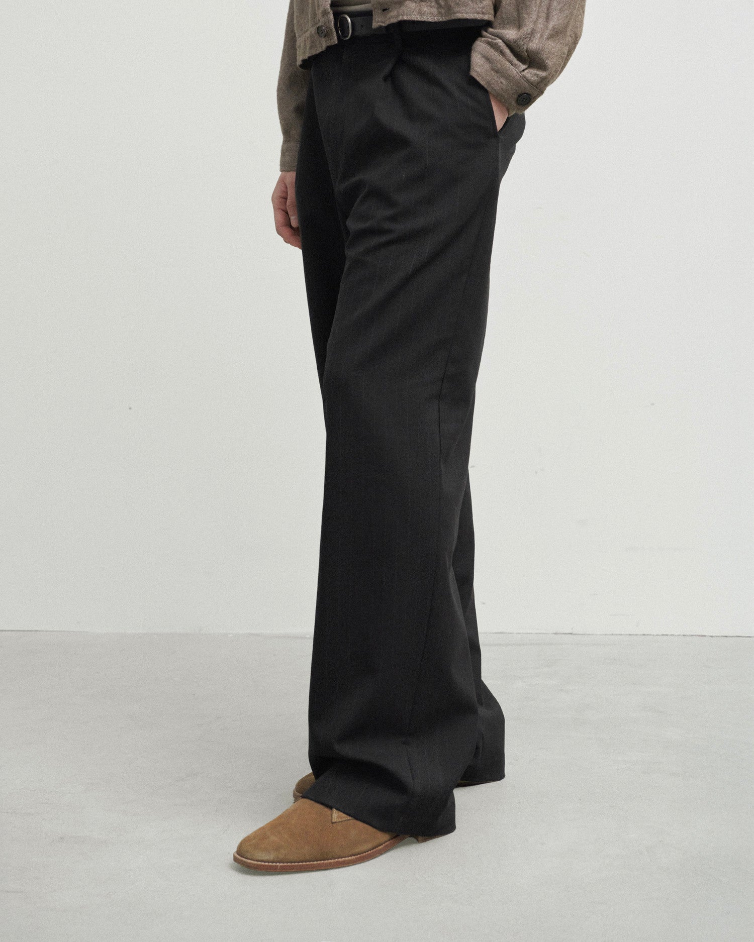 Brownyard - Wool One Tuck Trouser (Black Stripe) product image 4 | TRAB K-Fashion Australia