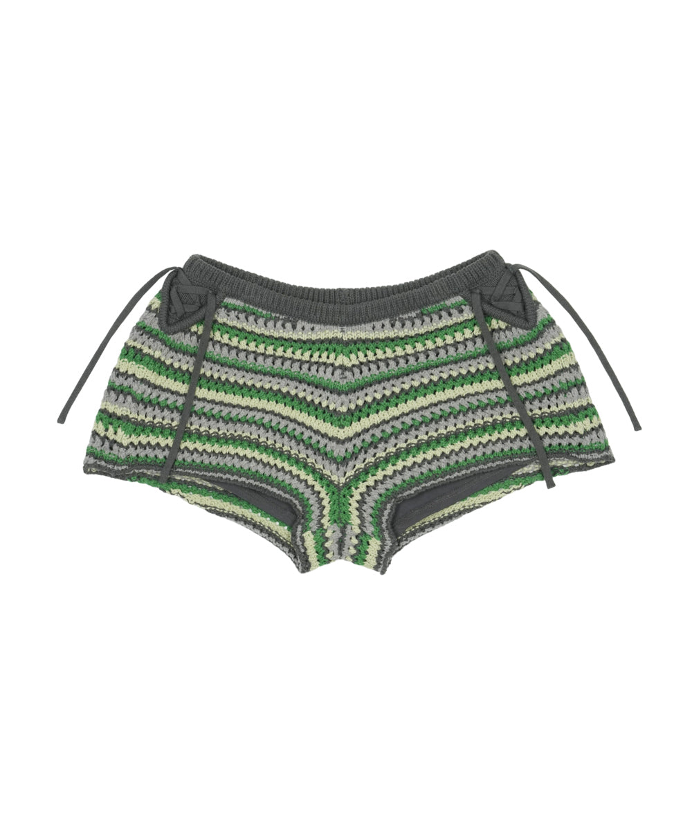 Coyseio - Striped Crochet Knit Shorts (Green) product image 13 | TRAB K-Fashion Australia