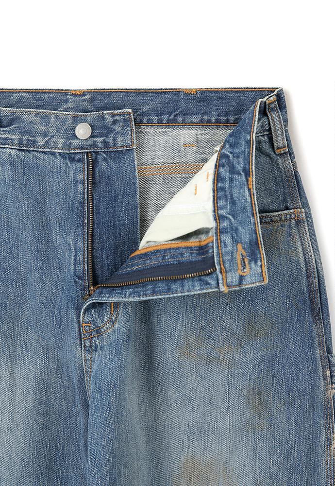 Art if acts - Oil Washed Denim Carpenter Pants (Mid Blue) product image 10 | TRAB K-Fashion Australia