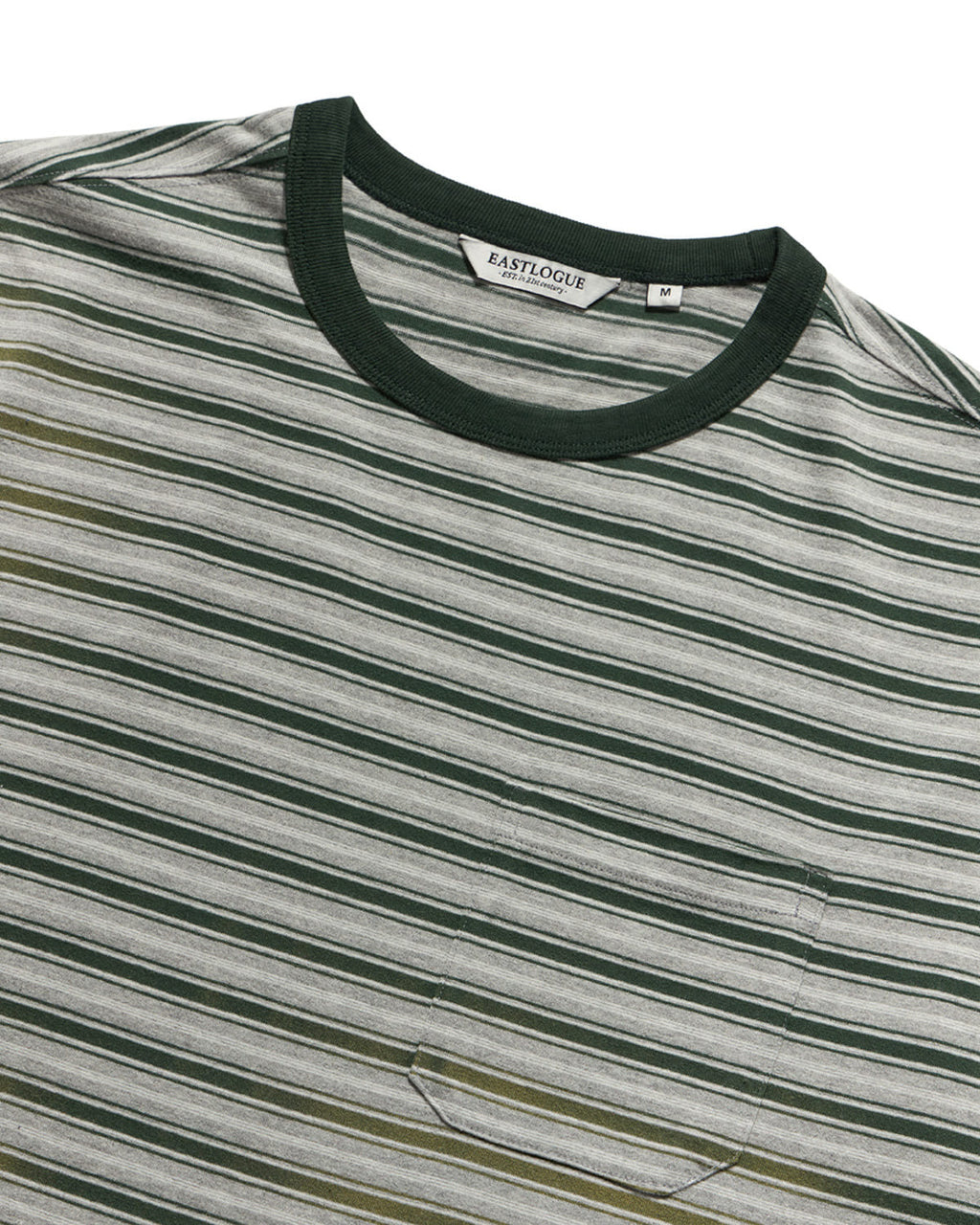 Eastlogue - Bleached Stripe T-shirts (Melange Grey & Green Stripe) product image 3 | TRAB K-Fashion Australia