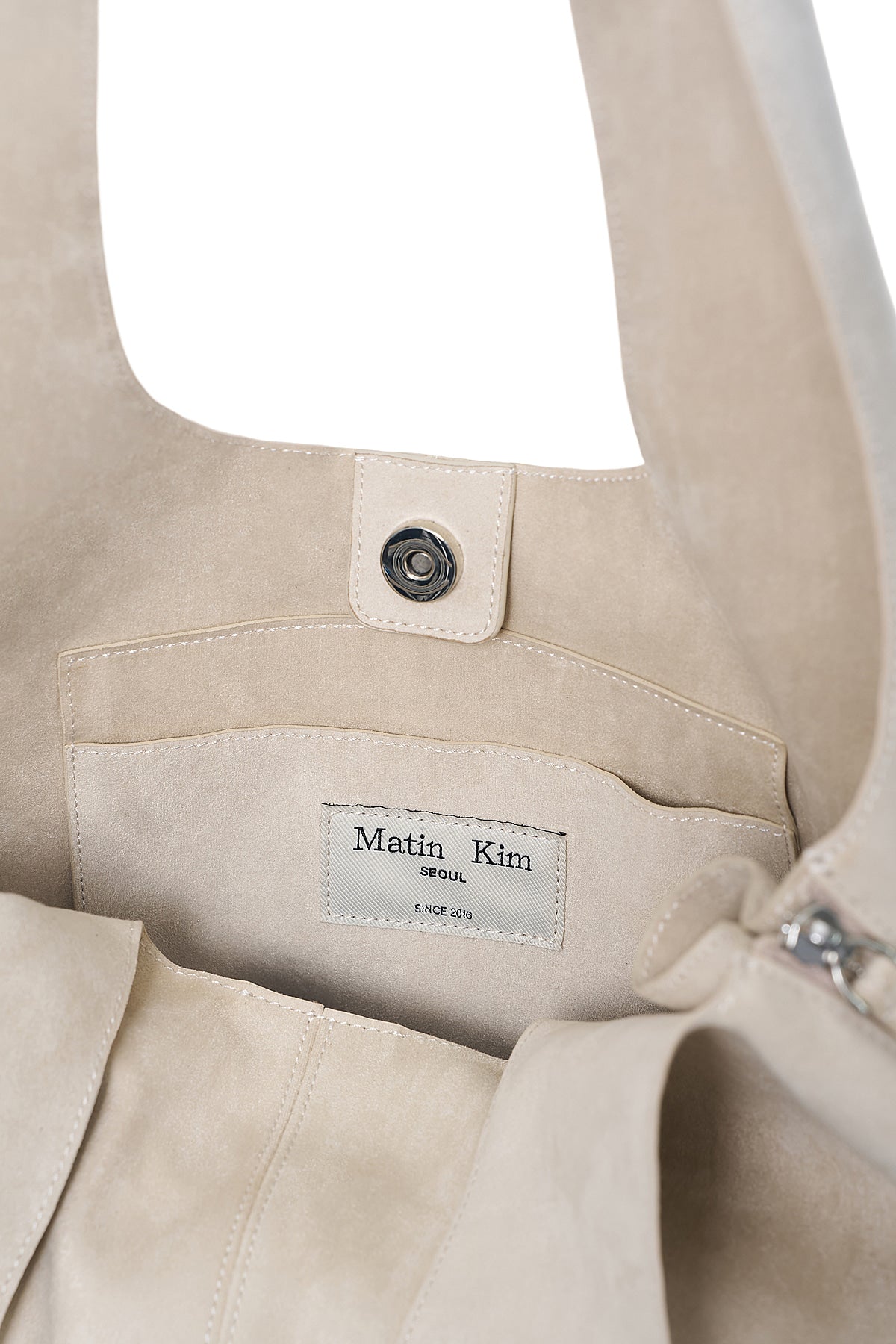 Matin Kim - Side Zip Suede Shoulder Bag (Ivory) product image 5 | TRAB K-Fashion Australia