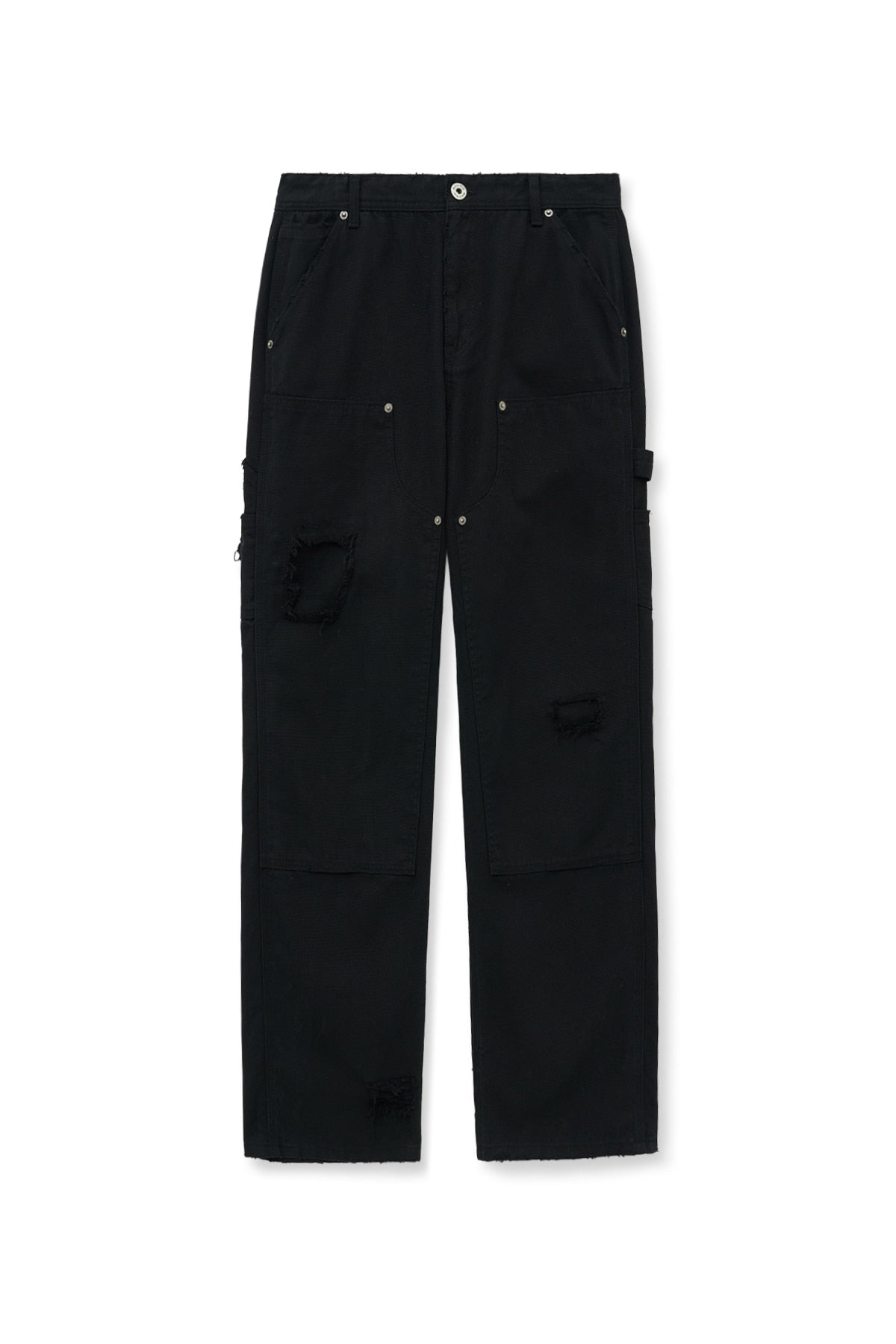 Matin Kim - Distressed Double Knee Work Pants (Black) product image 10 | TRAB K-Fashion Australia