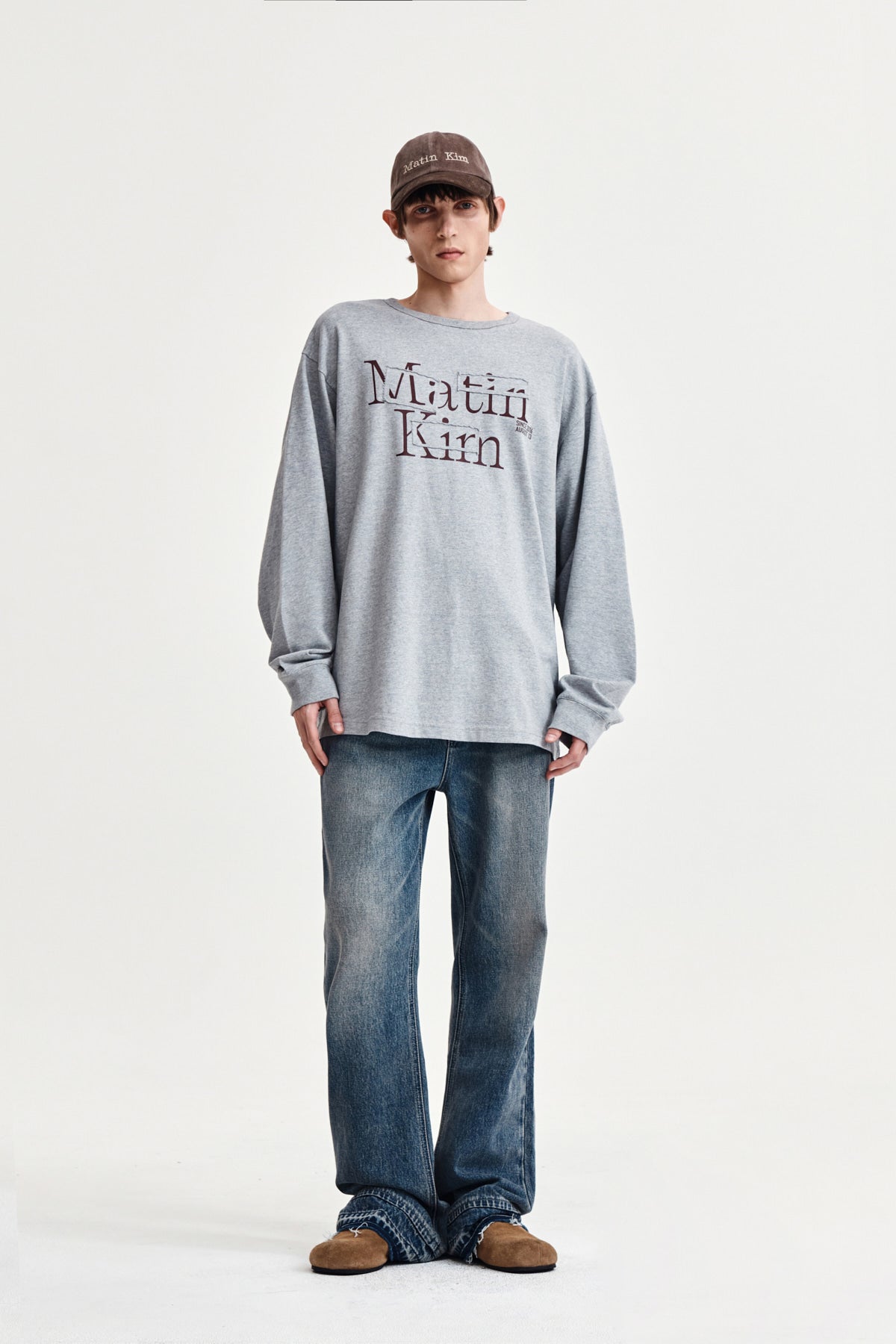 Matin Kim - Patch Graphic Long Sleeve Top (Grey) product image 14 | TRAB K-Fashion Australia