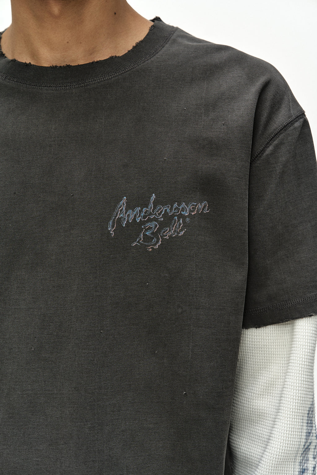 Andersson Bell - Distress Layered Long Sleeve T-Shirt (charcoal) (Charcoal) product image 6 | TRAB K-Fashion Australia