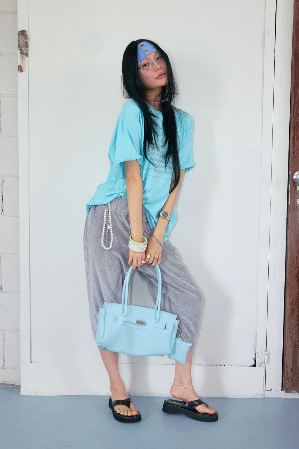 Deinet - Rose Typo Capri Jogger Pants (Melange Grey) product image 6 | TRAB K-Fashion Australia