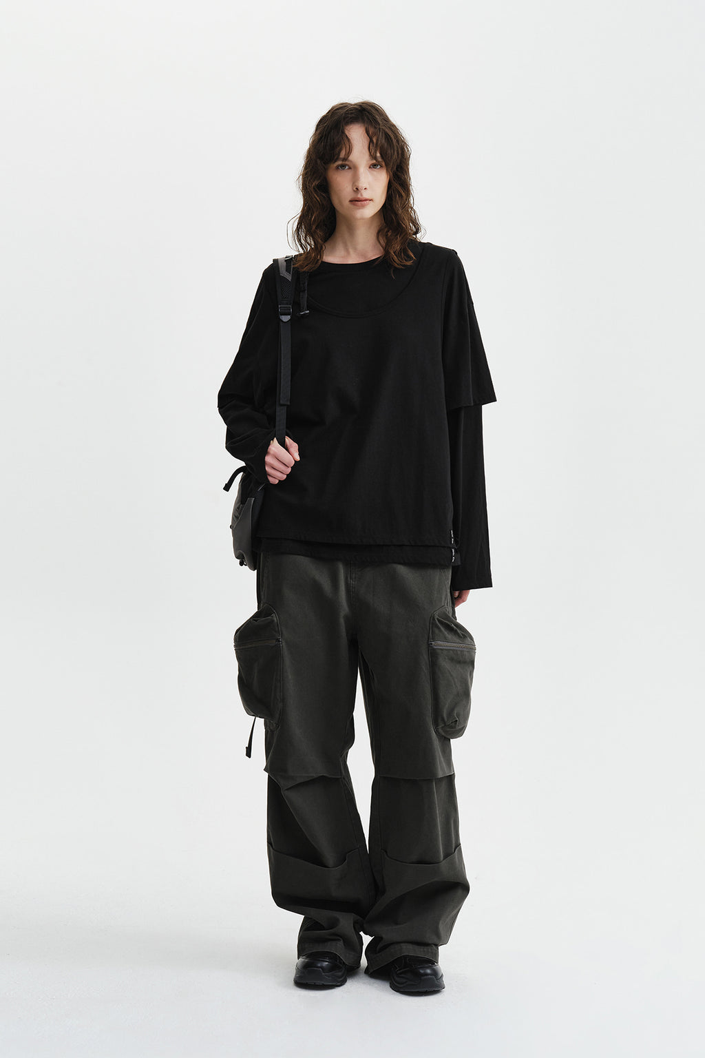 Matin Kim - Cross Back Layered Top (Black) product image 9 | TRAB K-Fashion Australia
