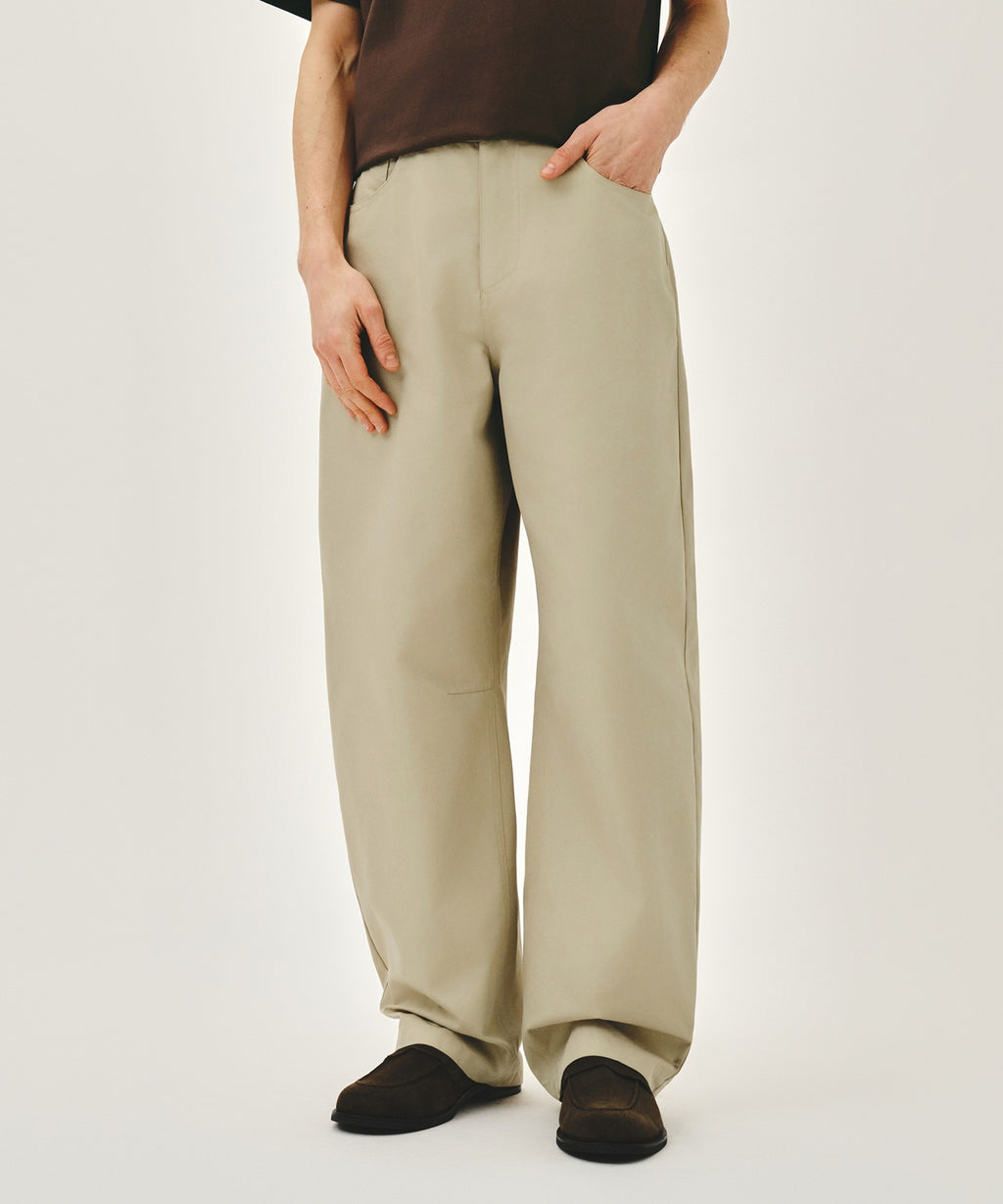 Marithe & Francois Girbaud - Curved Chino Pants (Beige) product image 1 | TRAB K-Fashion Australia