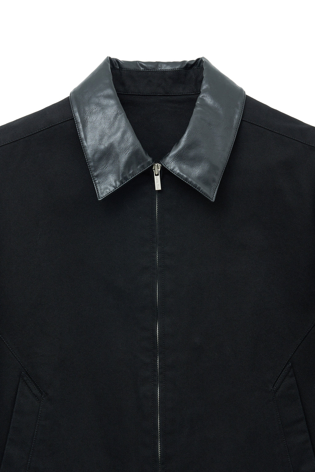 Matin Kim - Leather Collar Point Work Jacket (Black) product image 3 | TRAB K-Fashion Australia