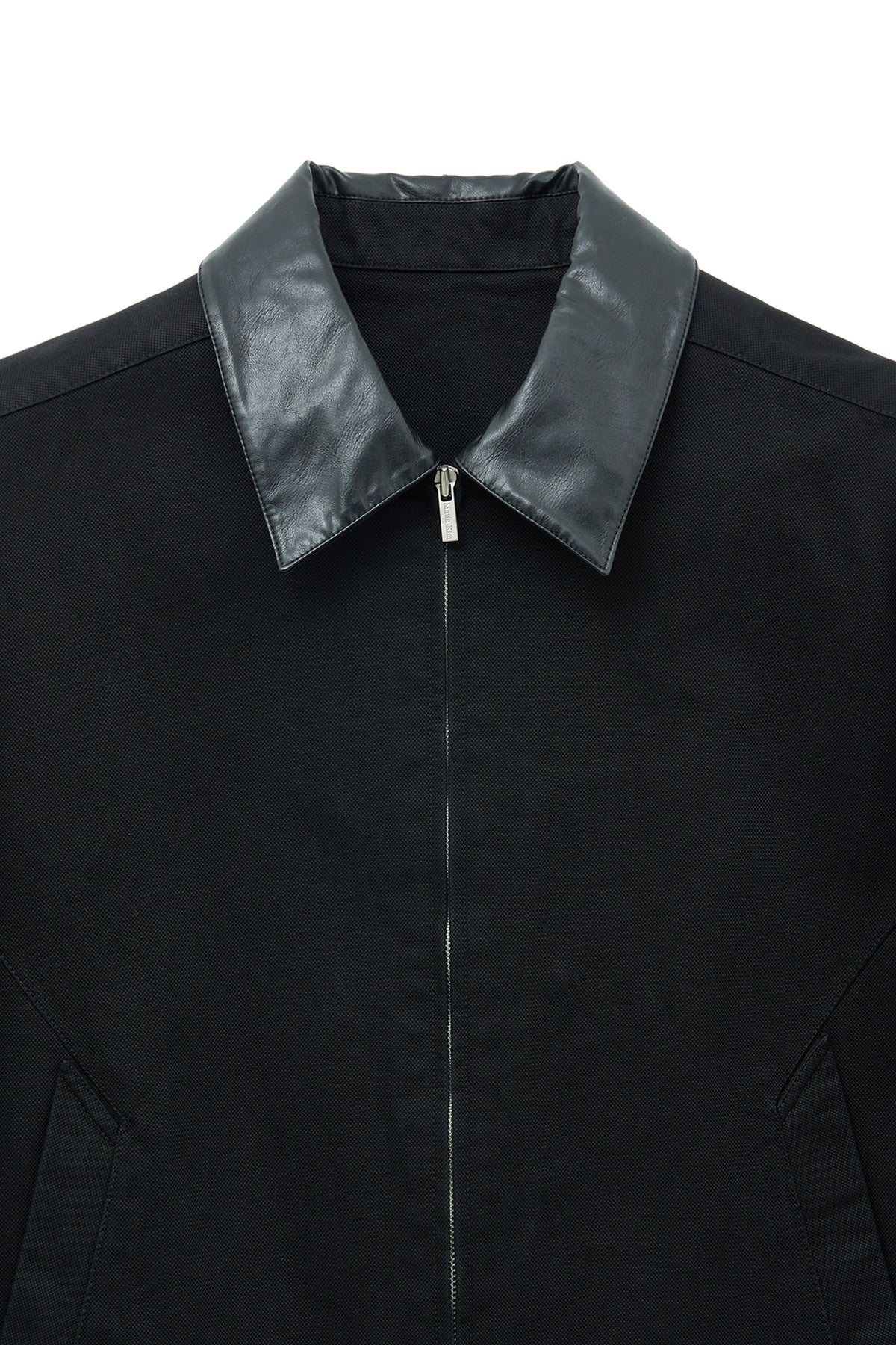 Matin Kim - Leather Collar Point Work Jacket (Black) product image 3 | TRAB K-Fashion Australia