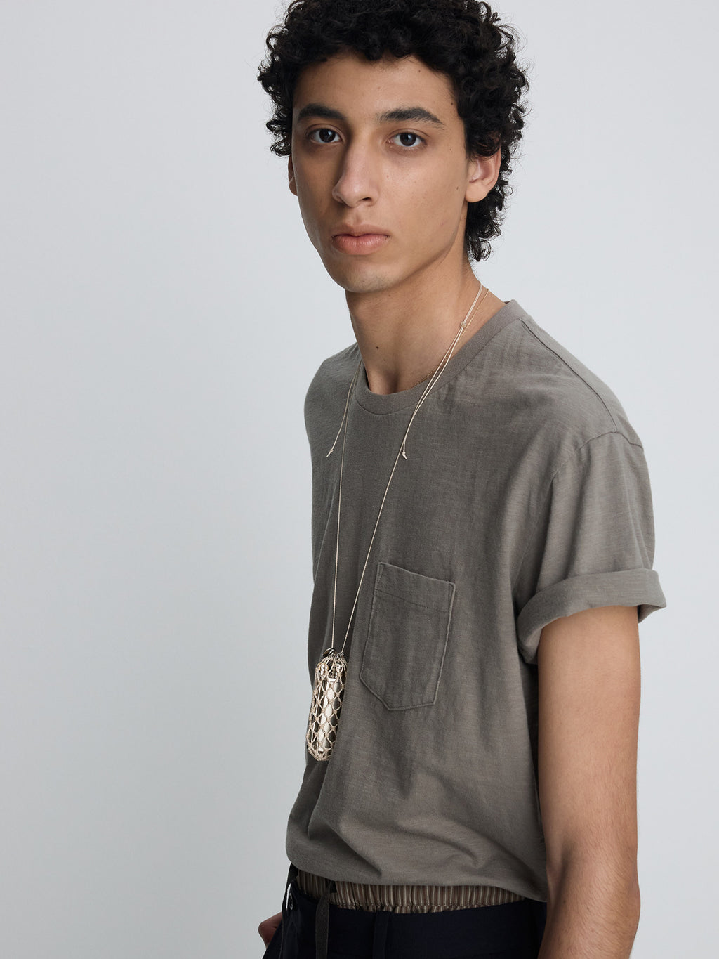 Tonywack - Soft Slub Jersey Pocket T-Shirt (Olive Grey) product image 5 | TRAB K-Fashion Australia