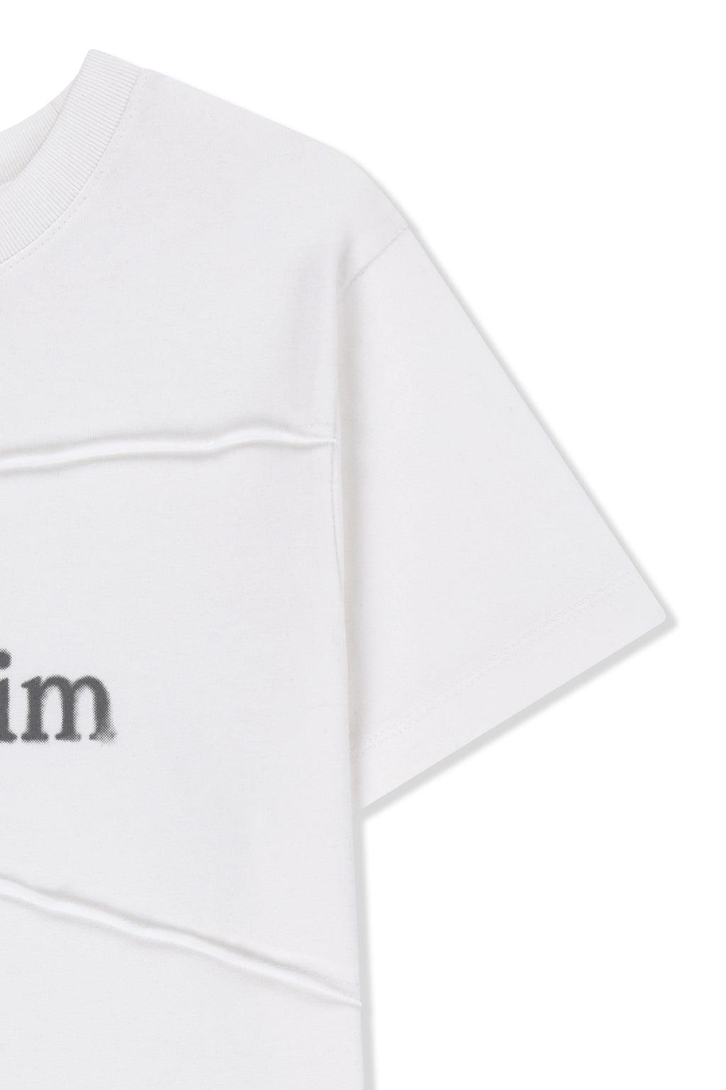 Matin Kim - Diagonal Cut Logo Crop Top (White) product image 4 | TRAB K-Fashion Australia
