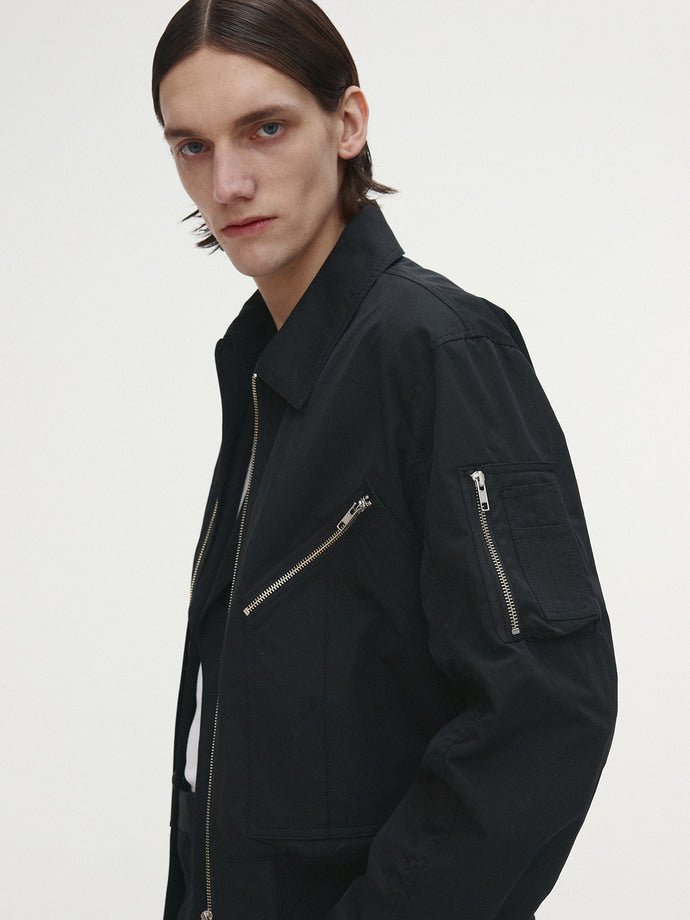 Tonywack - Light Cotton Nylon Bomber Jacket (Black) product image 7 | TRAB K-Fashion Australia