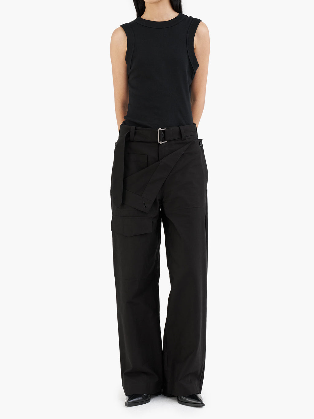 Jiyong Kim - Double Front Trousers (Black) product image 3 | TRAB K-Fashion Australia