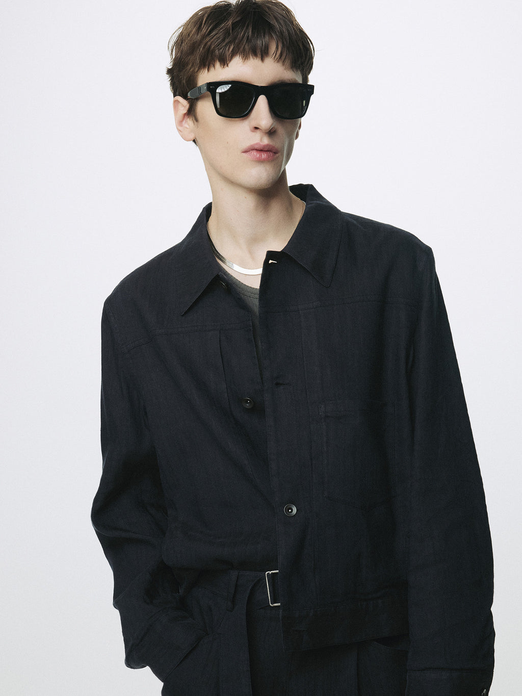 Tonywack - Washed Linen Trucker Jacket Italian Fabric (Dark Navy) product image 5 | TRAB K-Fashion Australia