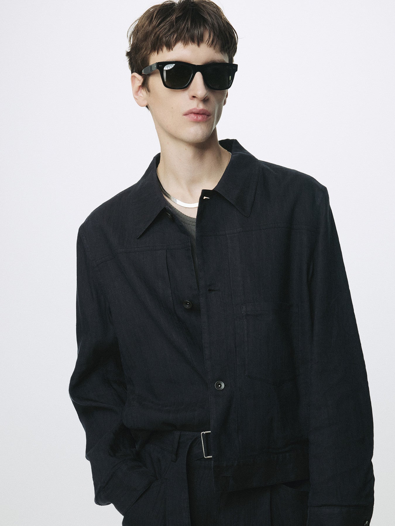 Tonywack - Washed Linen Trucker Jacket Italian Fabric (Dark Navy) product image 5 | TRAB K-Fashion Australia
