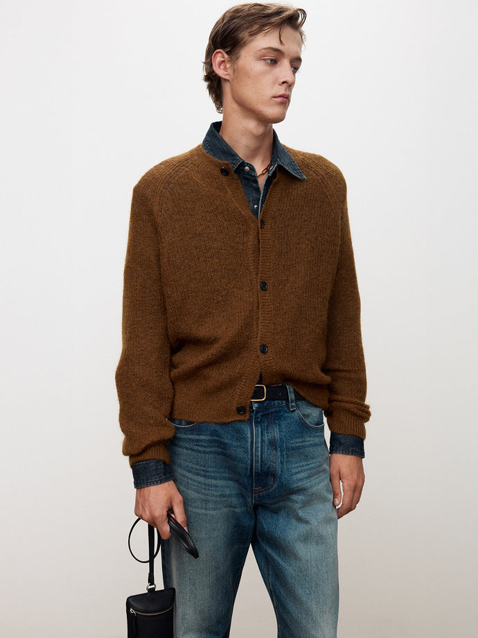 Tonywack - Wool And Mohair Ribbed Mesh Cardigan (Camel) product image 6 | TRAB K-Fashion Australia