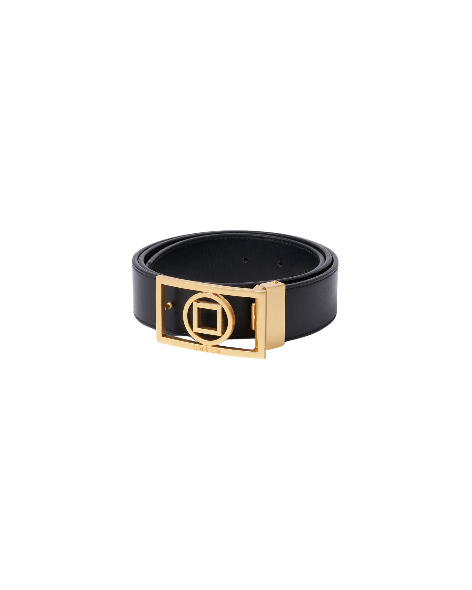 Kimhe Kim - Coin Logo Leather Belt (Black&gold) product image 2 | TRAB K-Fashion Australia