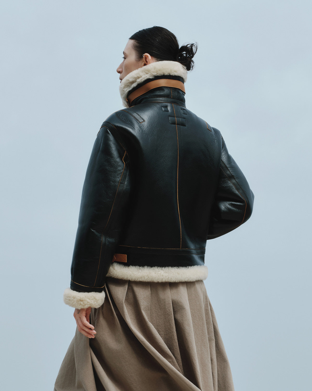 Eastlogue - Airborne Mouton Short Jacket (Black) product image 3 | TRAB K-Fashion Australia