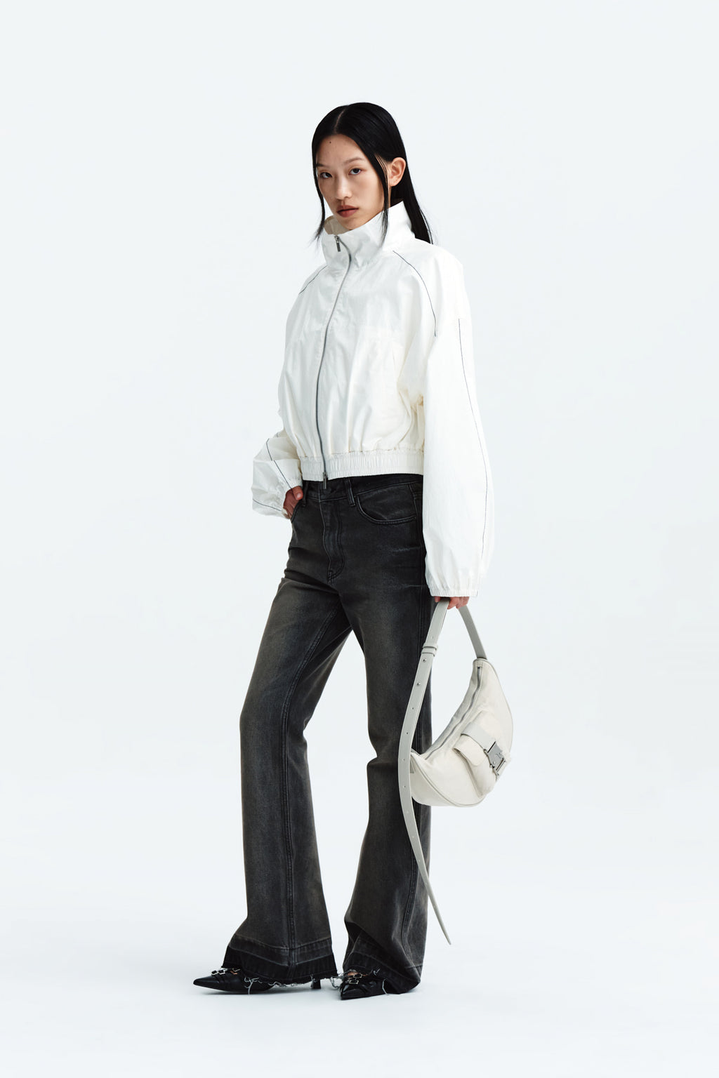 Matin Kim - Matin Coating Crop Blouson (Ivory) product image 9 | TRAB K-Fashion Australia