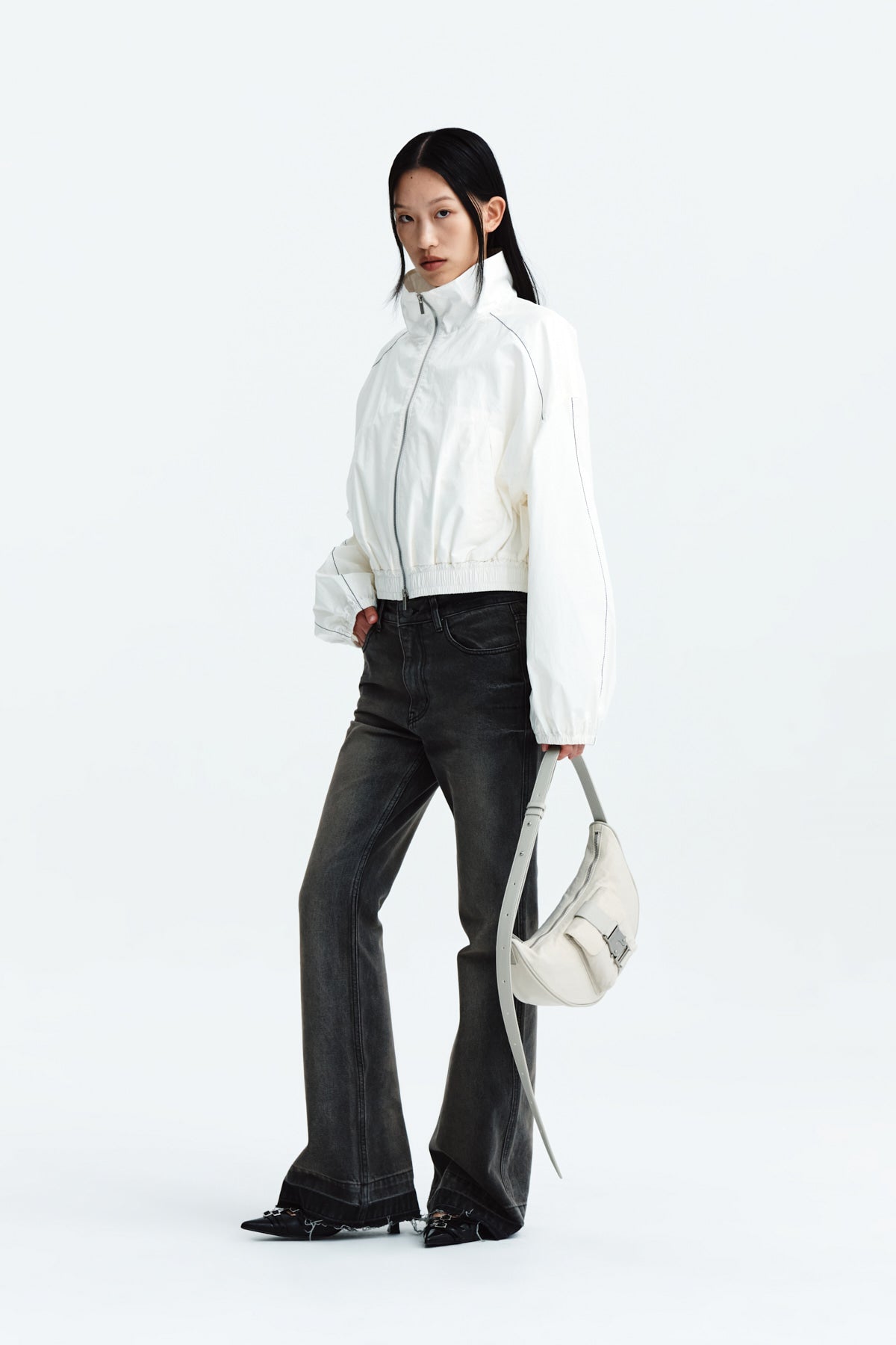 Matin Kim - Matin Coating Crop Blouson (Ivory) product image 9 | TRAB K-Fashion Australia